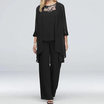 Mirabel | Longline Jacket, Top & Wide Leg Trouser Set