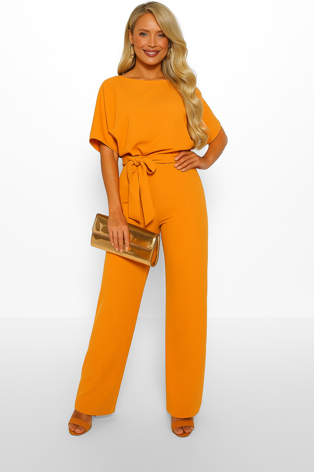 Aveline | Floral Wide Leg Jumpsuit with Waist Belt