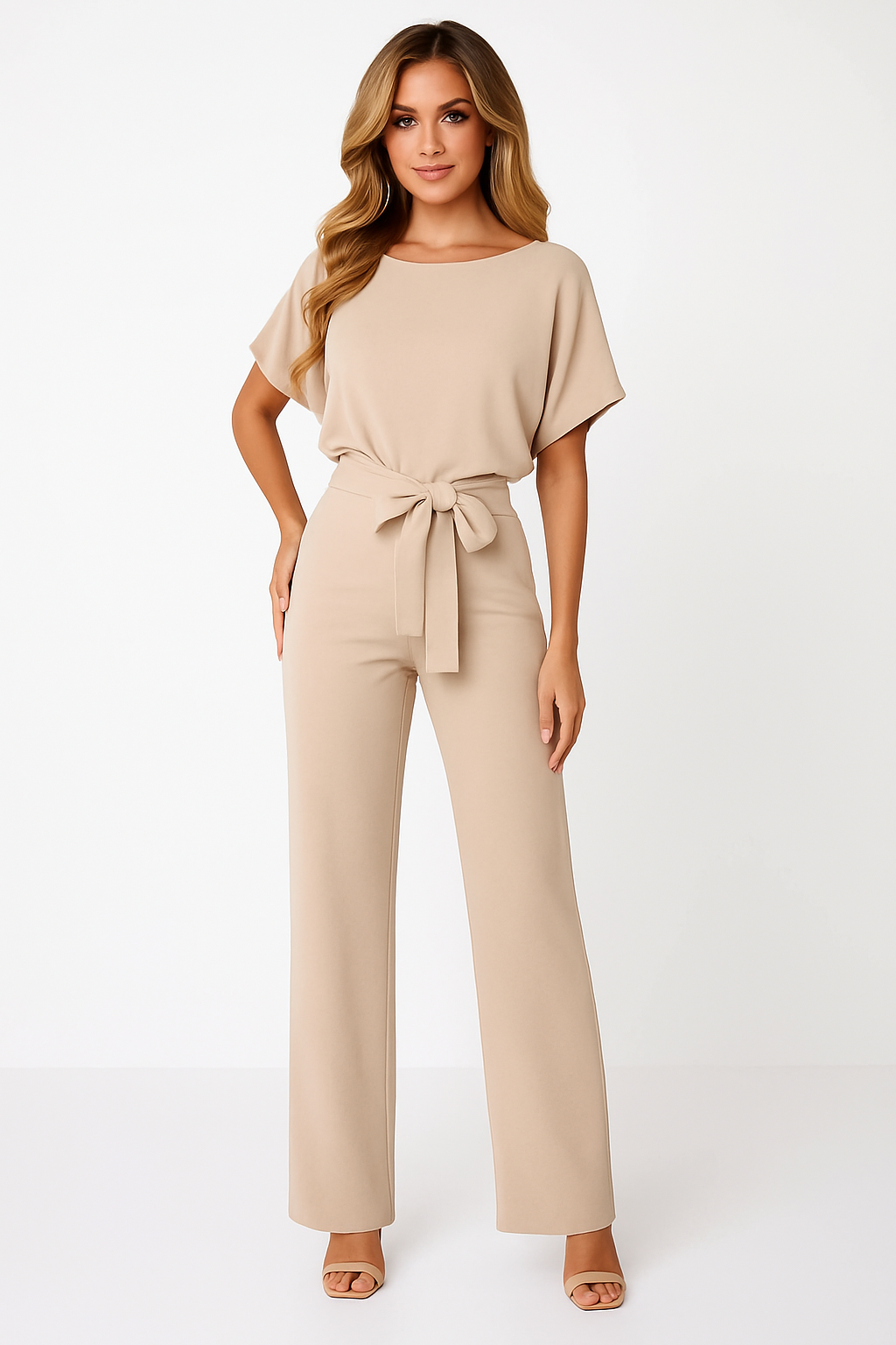 Aveline | Floral Wide Leg Jumpsuit with Waist Belt