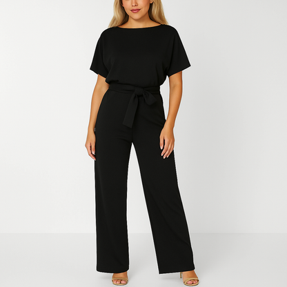 Aveline | Floral Wide Leg Jumpsuit with Waist Belt