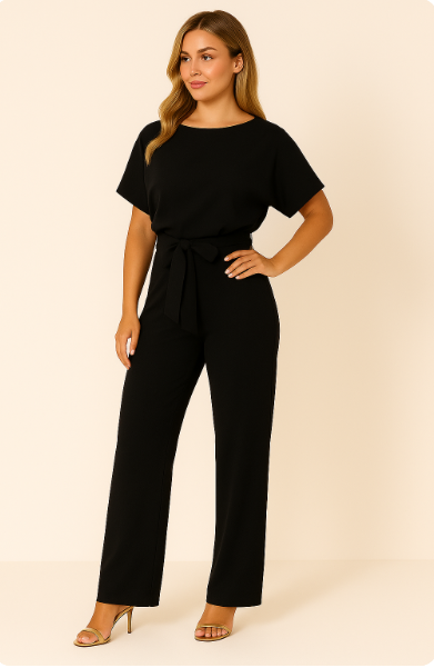 Aveline | Floral Wide Leg Jumpsuit with Waist Belt