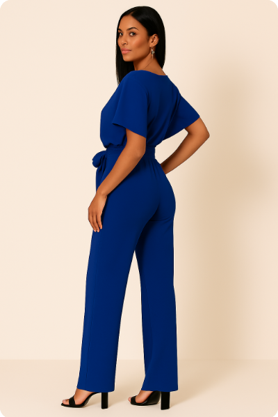 Aveline | Floral Wide Leg Jumpsuit with Waist Belt