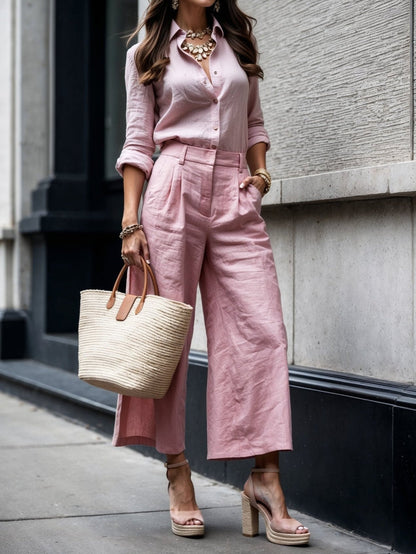 Capri pants and loose shirt set