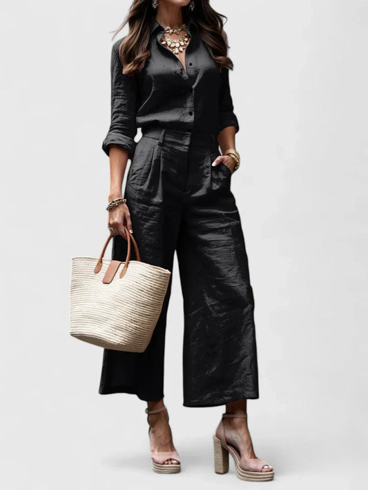 Inès | Sleeveless Tank & Wide Leg Pants Set