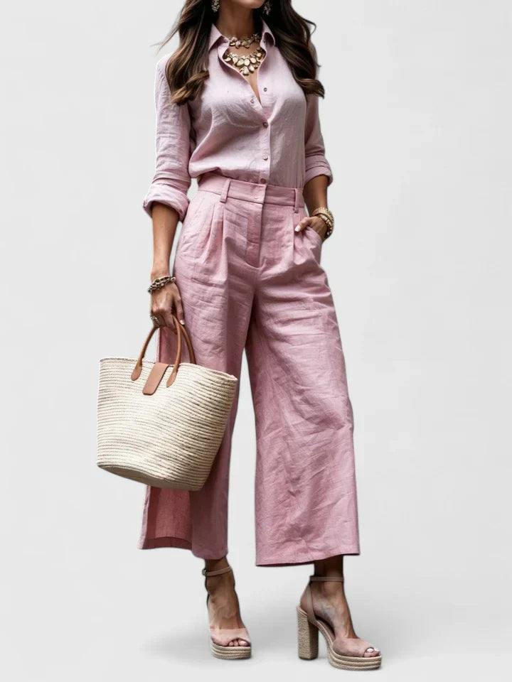 Inès | Sleeveless Tank & Wide Leg Pants Set
