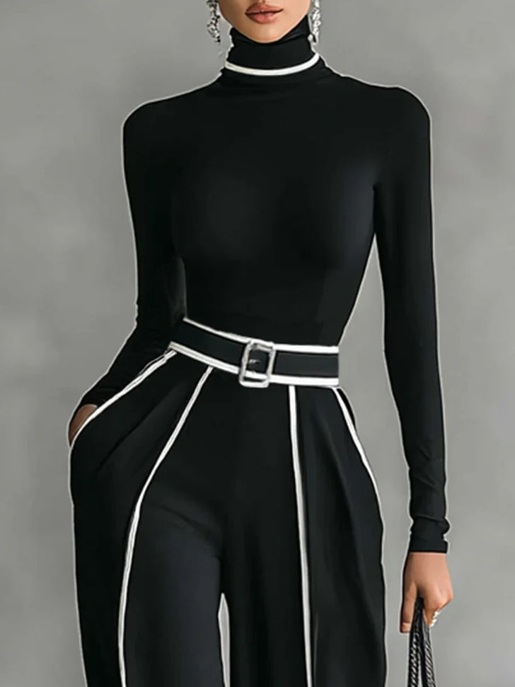 Wide-leg pants set side view