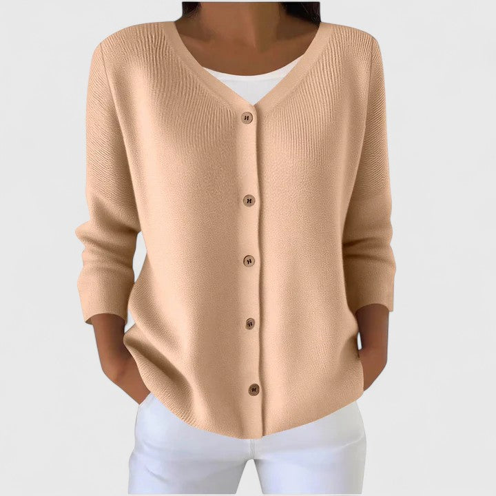 Georgiana women's hooded cable-knit button cardigan