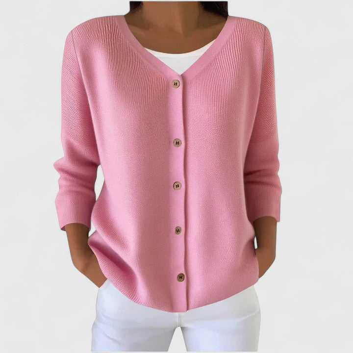 Georgiana women's hooded cable-knit button cardigan