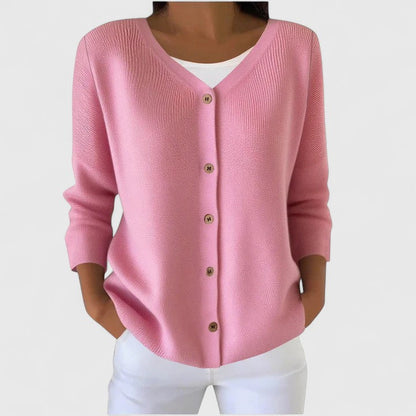 Georgiana women's hooded cable-knit button cardigan