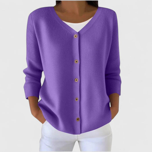 Georgiana women's hooded cable-knit button cardigan