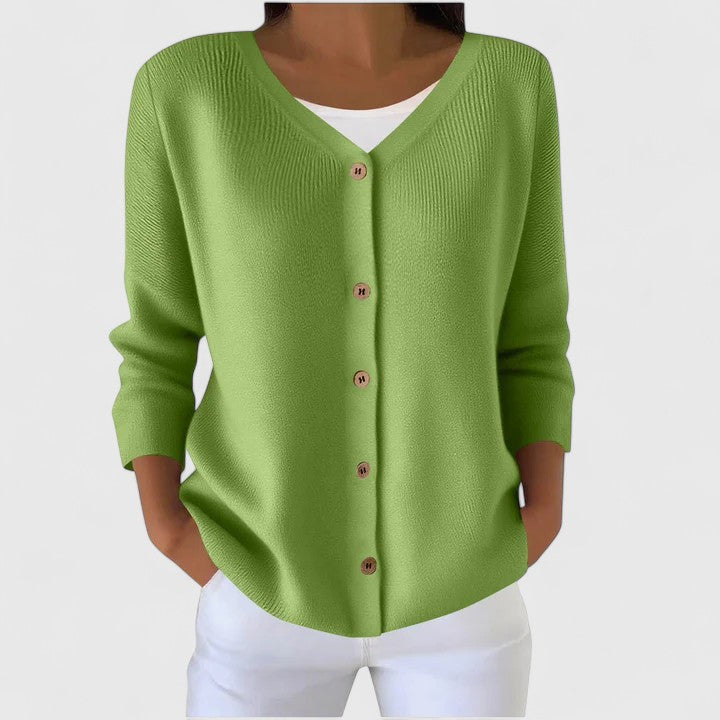 Georgiana women's hooded cable-knit button cardigan