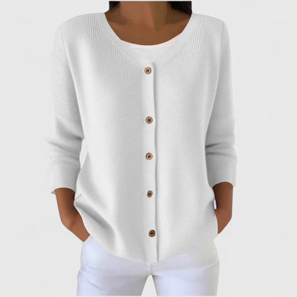Georgiana women's hooded cable-knit button cardigan