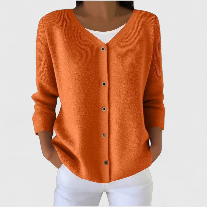 Georgiana women's hooded cable-knit button cardigan