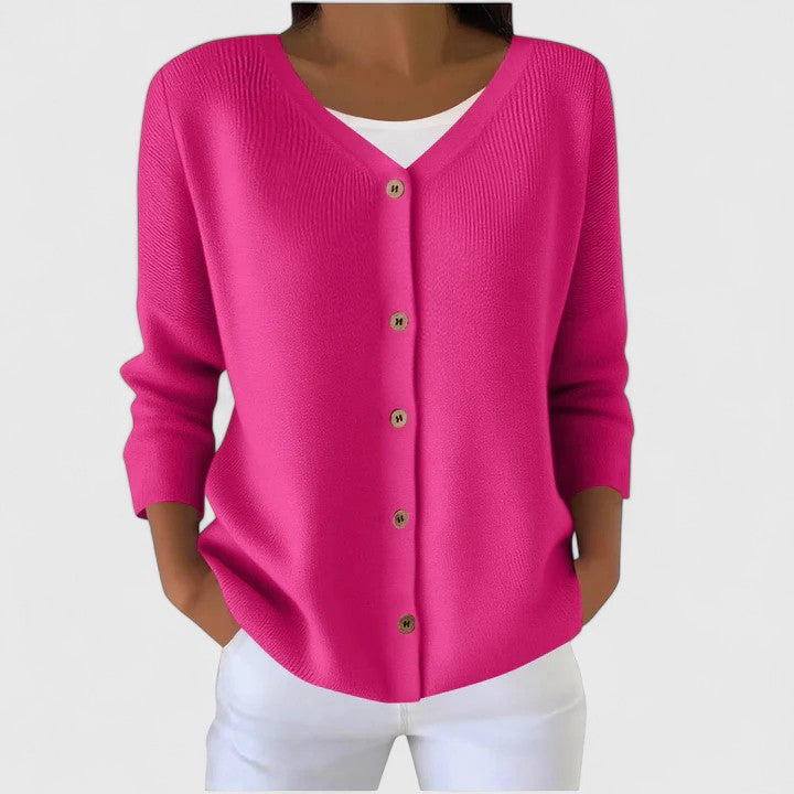 Georgiana women's hooded cable-knit button cardigan