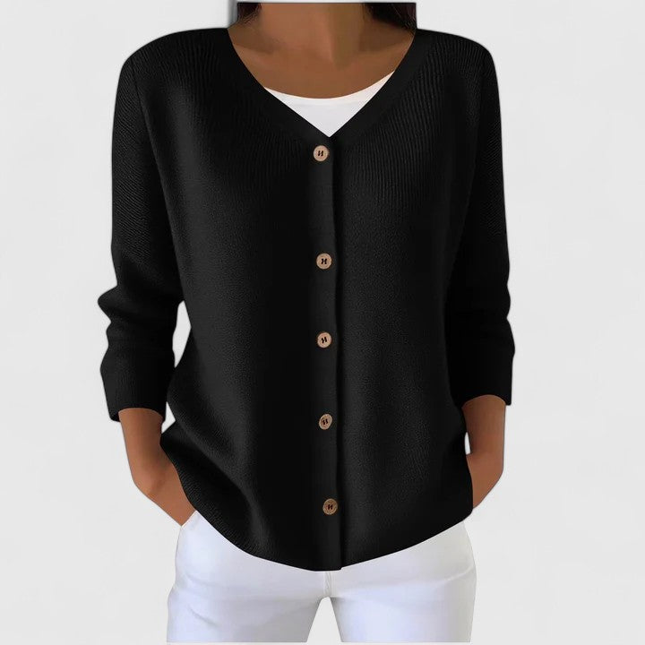 Georgiana women's hooded cable-knit button cardigan