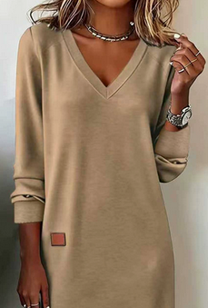 V-neck knit midi dress, alternate view