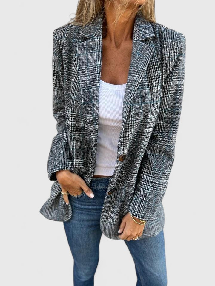 Edda checked blazer with pockets, view 2