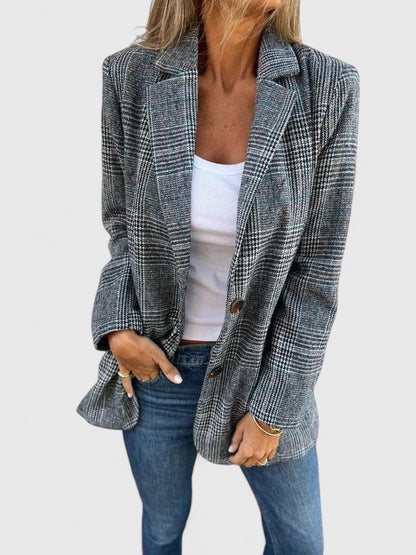 Edda checked blazer with pockets, view 2