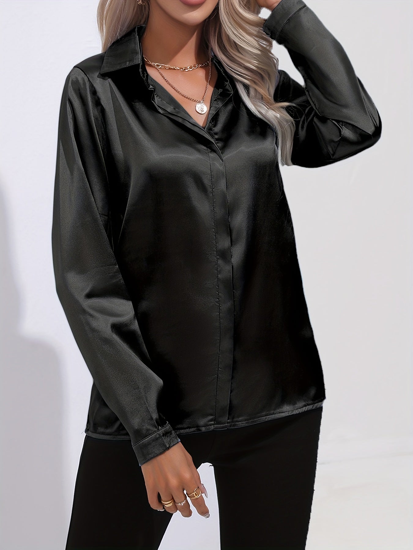 Lisbeth | Long Sleeve Button-Front Blouse