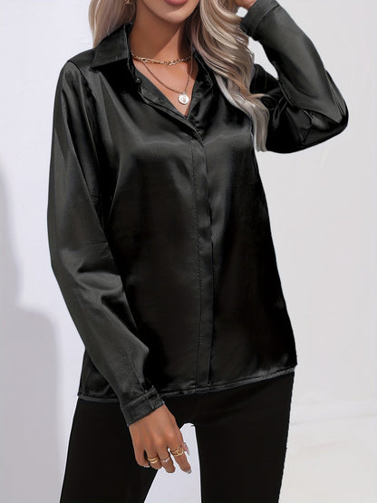 Lisbeth | Long Sleeve Button-Front Blouse
