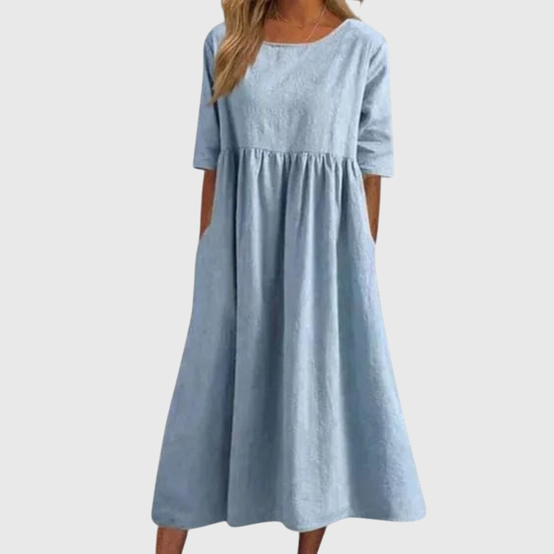 Kenna | Casual Midi Summer Dress with Pockets