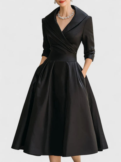 Aveline | Elegant Midi Dress with Pockets