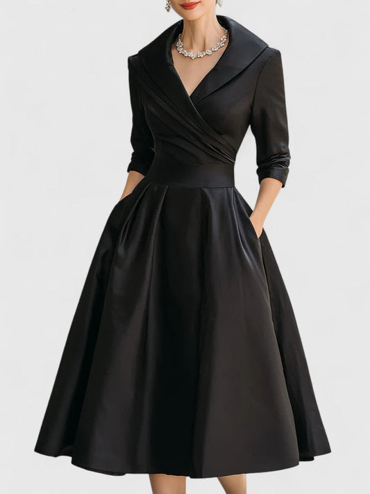 Aveline | Elegant Midi Dress with Pockets