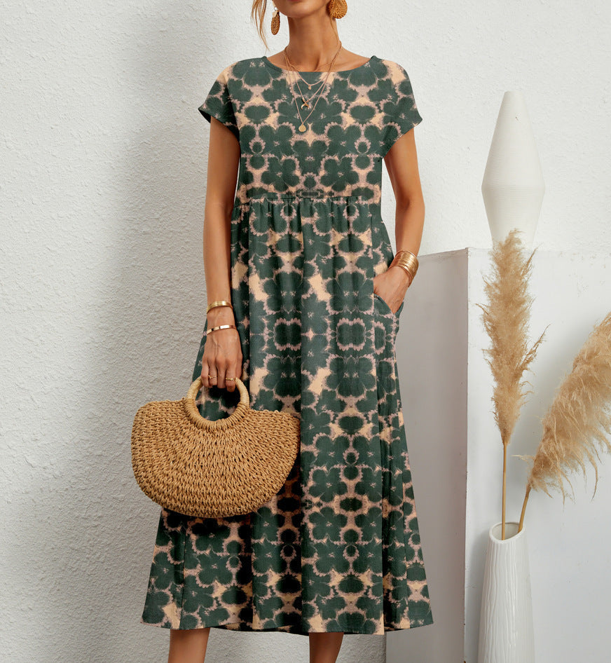 Doriane | Floral Midi Dress with Pockets