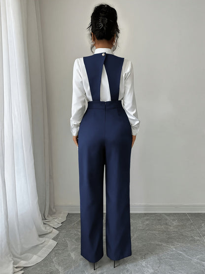 Jumpsuit showing subtle button run detail