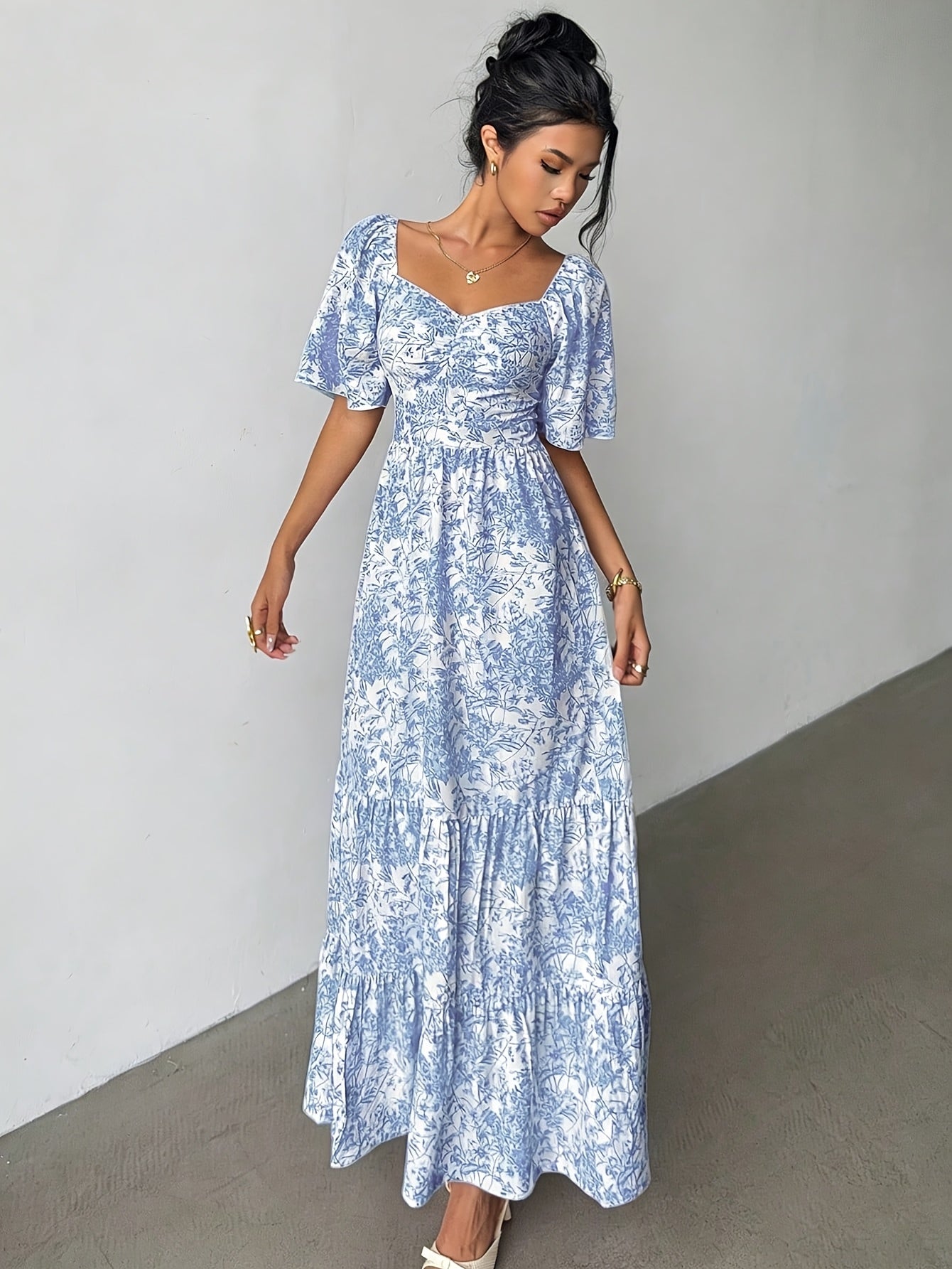Grace | Sweetheart Tiered Floral Maxi Dress