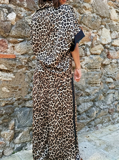 Cynthia | Leopard Print Flowing Co-Ord Set