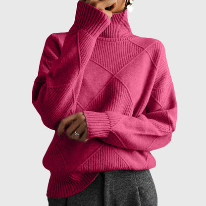 Geneva geometric turtleneck sweater for women