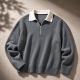 Halvenna half-zip collar knit sweater for women