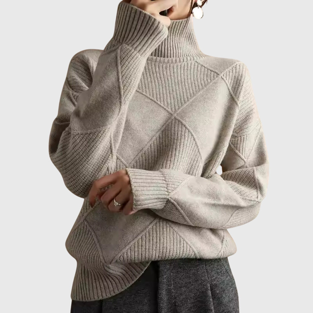 Geneva | Geometric Turtleneck Sweater