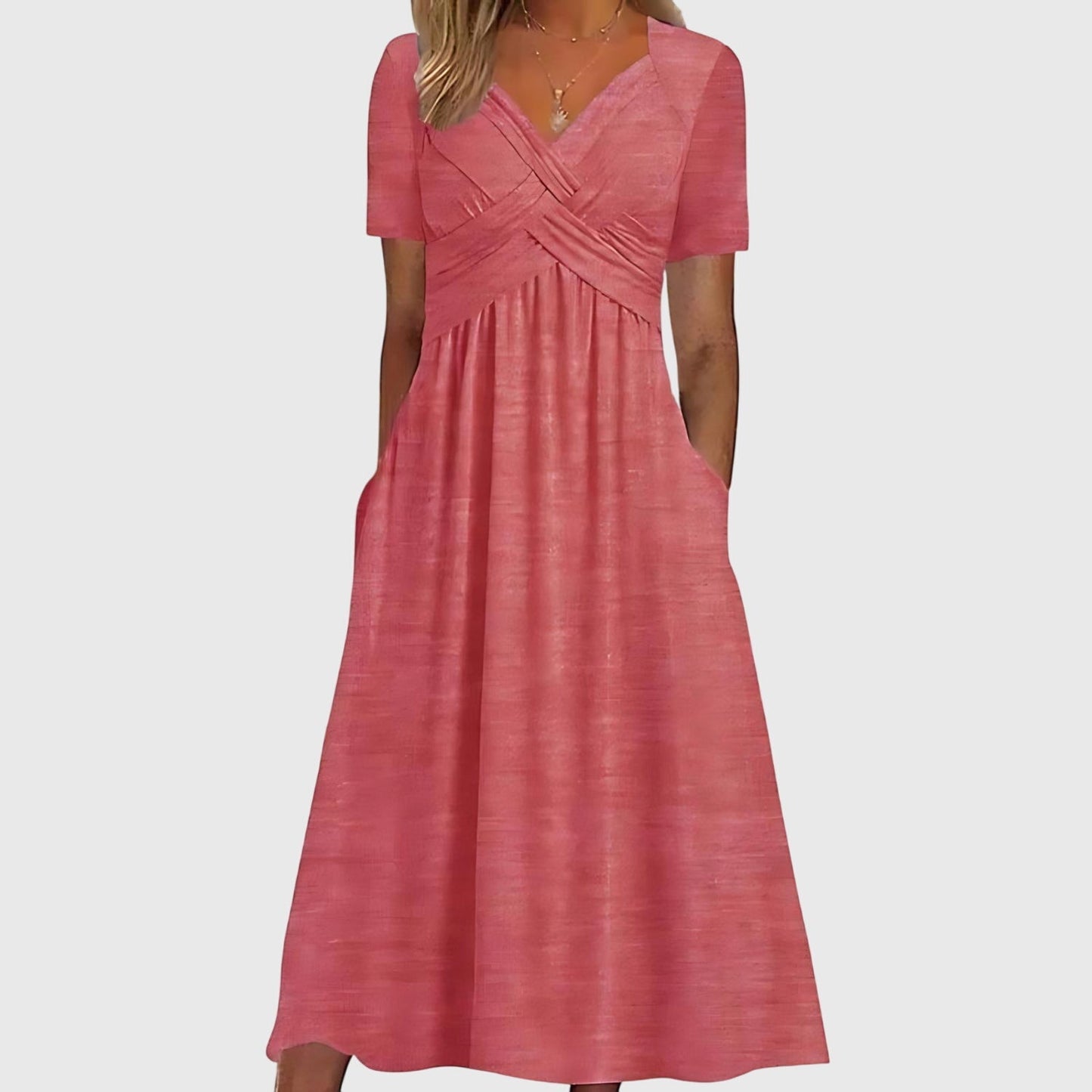 Lysandra | A-Line Midi Summer Dress with Pockets