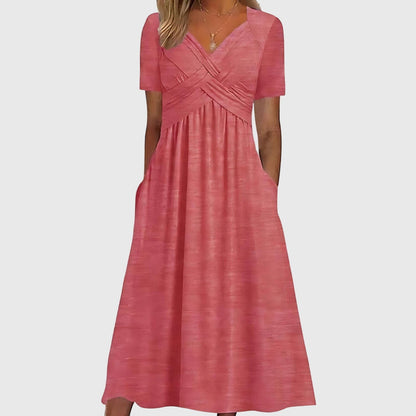 Lysandra | A-Line Midi Summer Dress with Pockets