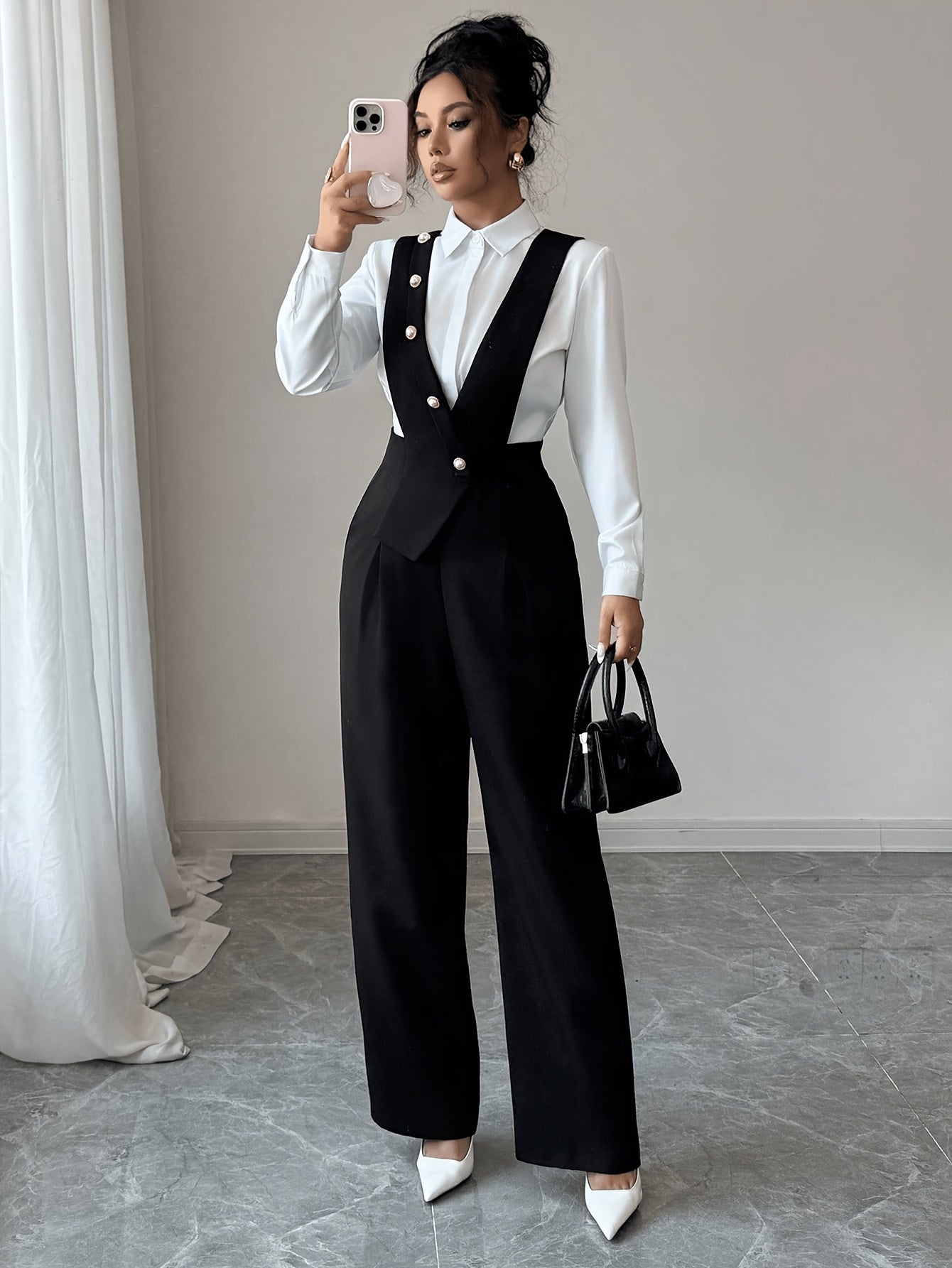 Sleeveless wide-leg jumpsuit, back view