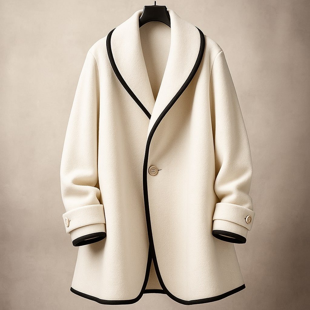 Gwyneth oversized swing coat with contrast lapels for women