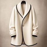 Gwyneth oversized swing coat with contrast lapels for women