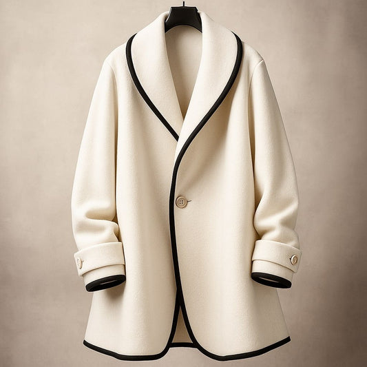 Gwyneth oversized swing coat with contrast lapels for women
