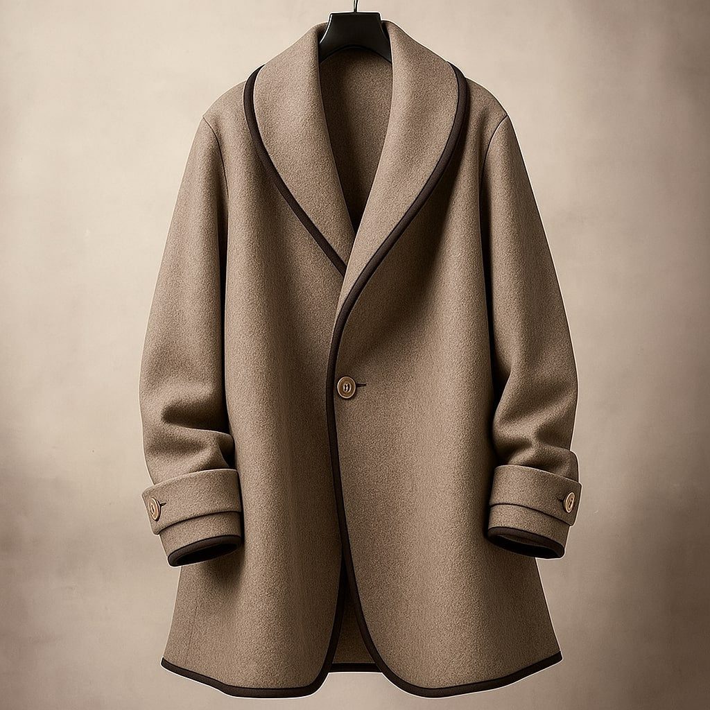 Gwyneth oversized swing coat with contrast lapels, view 3
