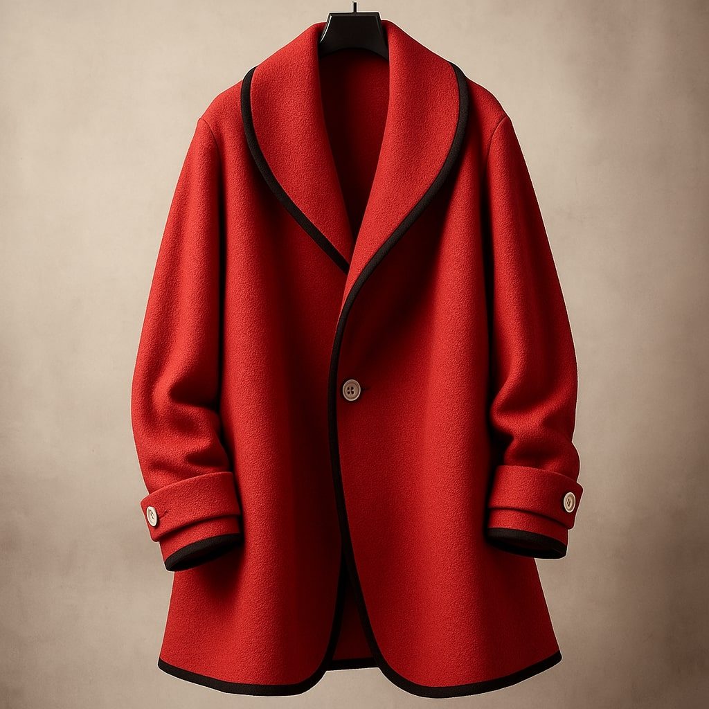 Gwyneth oversized swing coat with contrast lapels, view 4