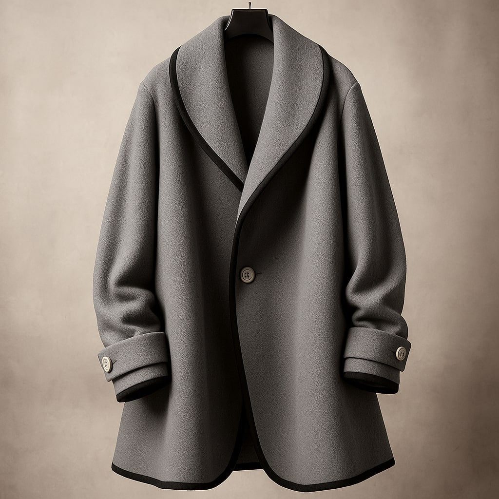 Gwyneth oversized swing coat with contrast lapels, view 6