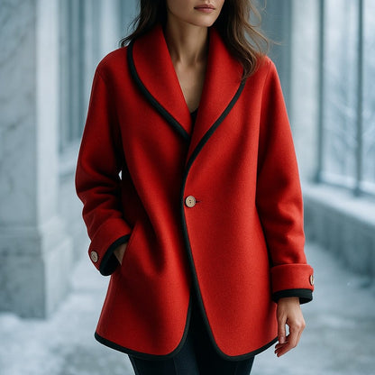 Gwyneth oversized swing coat with contrast lapels, view 5