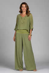 Aveline draped wide-leg two-piece set for women