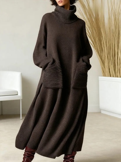 Ulrika ribbed roll-neck maxi sweater dress for women