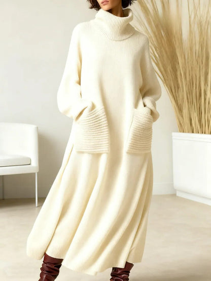 Ulrika ribbed roll-neck maxi sweater dress, view 2