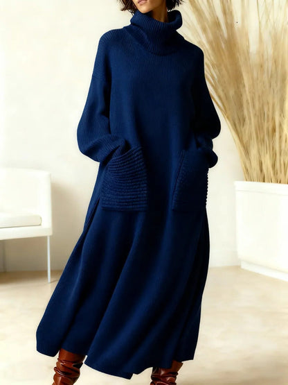 Ulrika ribbed roll-neck maxi sweater dress, view 4