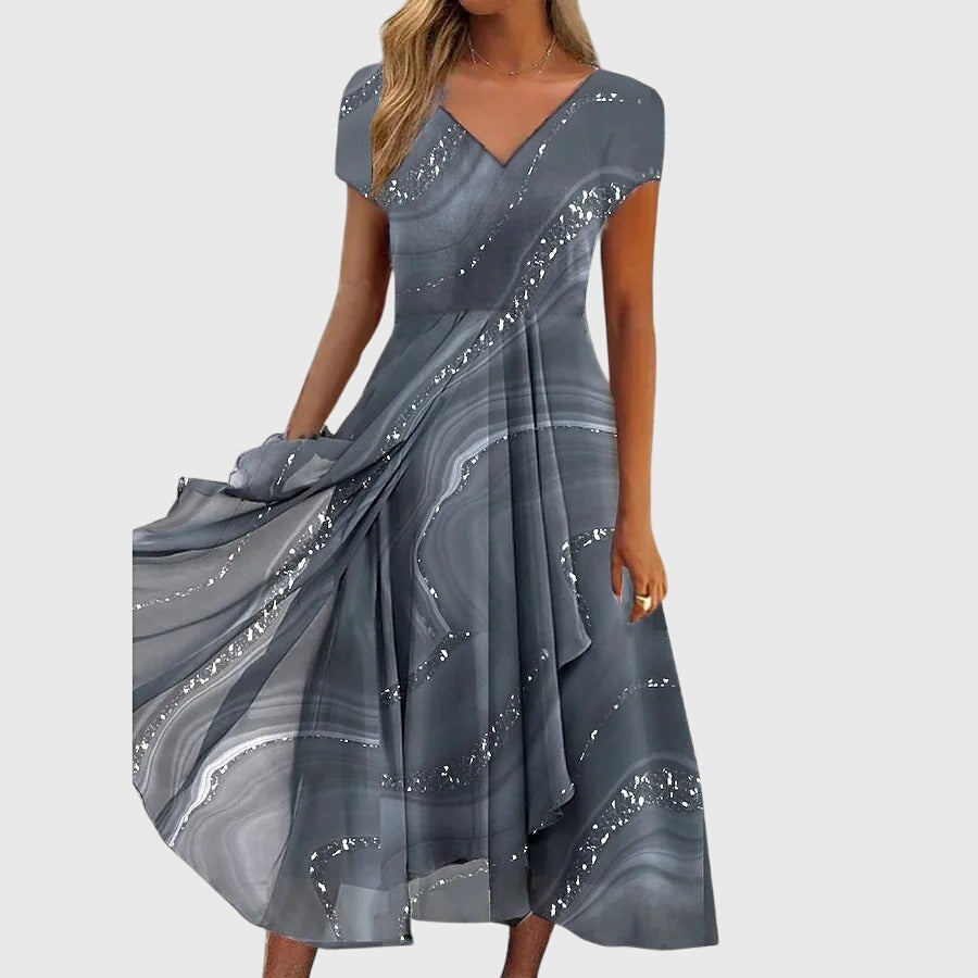 Aveline | Flowy V-Neck Midi Summer Dress