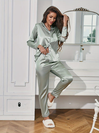 Long sleeve button-down pajama set, additional view 11